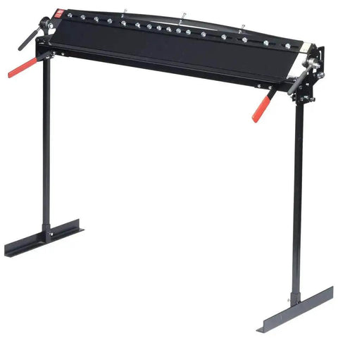 Front view of MB48B 48 Inch Pan Style Mini Brake for portable on the job pans and large components, 135 degree bends in 22 gauge galvanized steel.