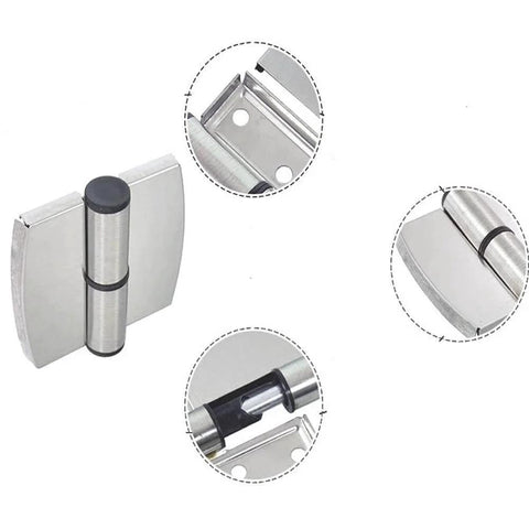 Image of Two Piece 304 Stainless Steel Public Toilet Partition Hinge Self Closing Spring Hinge Right Side 85mm By 75mm Durable Hardware