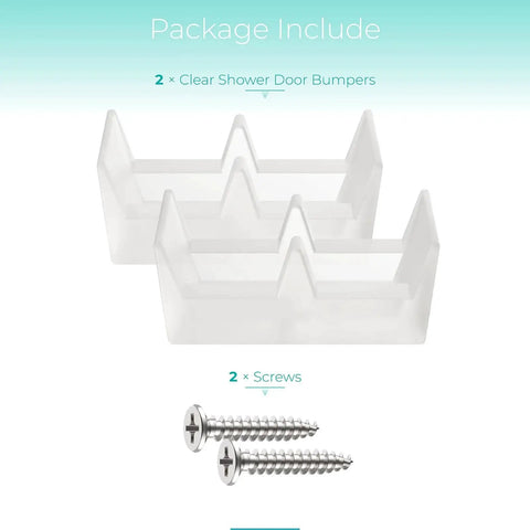 Opaque Sliding Shower Door Bumpers 2 Piece for Sliding Doors and Tub Enclosures, shown with screws