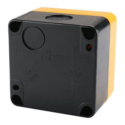 Back view of box for Red Emergency Stop Push Button Switch With Key 660V 1NO 1NC 10A Latching ON OFF Beefy Heavy Duty Safety Switch