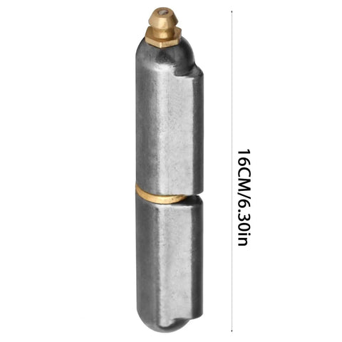 10 Pack Weldable Hinge With Grease Zerk 6 Inch Stainless Steel, vertical view showing hinge design and grease fitting, 16cm length