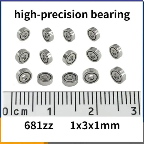 Stainless Steel Mini Bearing 681 Full Bead 1 X 3 X 1 Ultra Small For Four Wheel Drive, high-precision, shown with size measurements
