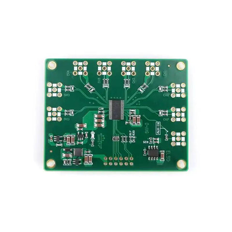 8 Channel SAR ADC Data Acquisition Module With 16 Bit Resolution And 500 Ksps High Speed For Unipolar And Bipolar Inputs ADR444 4.096V Reference FR4 PCB 2.7 To 5.5Vdc Supply, top view