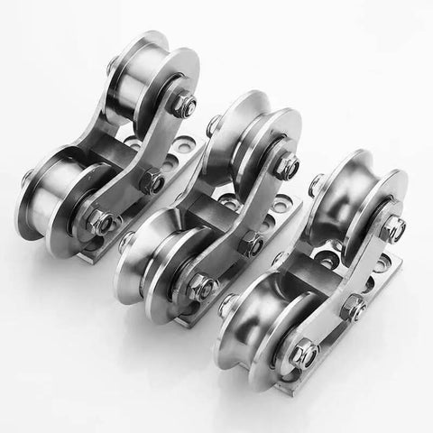 Built Tough Heavy Duty Groove Wheel Pulley For Wire Systems 304 Stainless Steel Bearing Track Perfect For Lifting And Sliding Doors