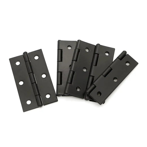 16 Pack Folding Iron Butt Hinges For Doors Cabinets And Drawers Black Finish With Screws 2.4 Inch 60x35mm Heavy Duty Hinge Set