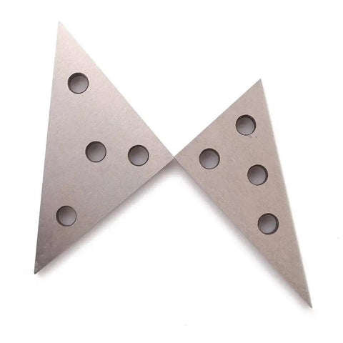 Two Piece Precision Angle Plate Set For 45 45 90 And 30 60 90 Degrees In Hardened Steel With Four Mounting Holes