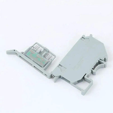 LED Indicated DIN Rail Fuse Holders And Disconnect Terminal Blocks With Screw Clamp, 24V DC, Gray, Nylon PA66 Housing, Open View