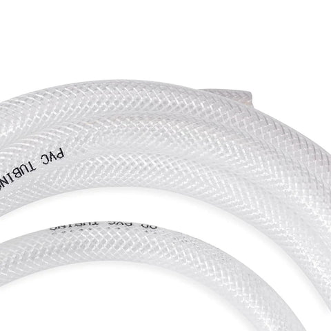 1 in ID clear braided vinyl tubing, 25 ft, heavy-duty reinforced PVC hose