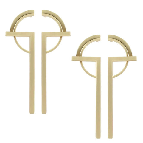 Gold Brushed Half Moon Cabinet Pulls 7.17 Inch Long 1.97 Inch Wide 0.98 Inch High With 5.04 Inch Center Mounting Hole Distance