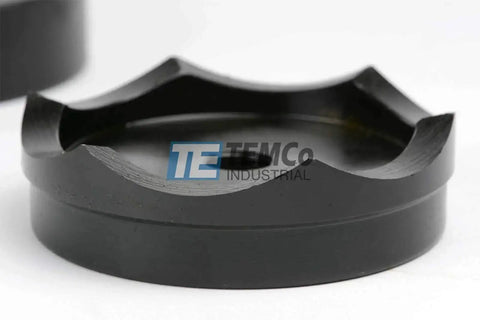 Four Inch Conduit Punch And Die For Hydraulic Knockout Driver With Three Quarter Inch To Sixteen Thread, Thirteen Ton Capacity, black oxide finish