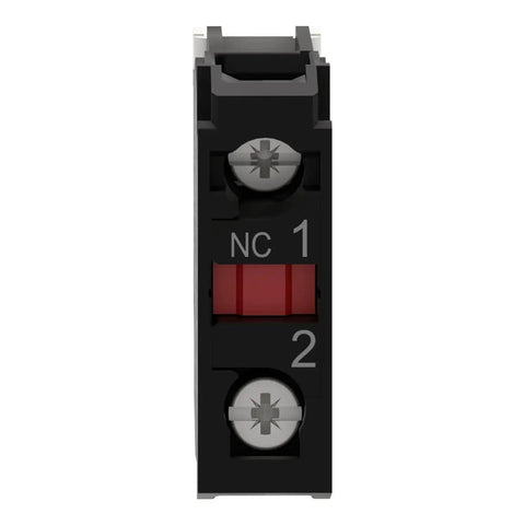 Front view of Harmony XB4 Single Contact Block For Industrial Machines And Control Panels 1NC Screw Clamp Terminal