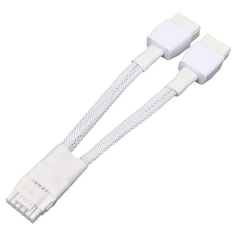 8-pin to 16-pin GPU power cable with white braided sleeve and welded terminals, Amazon brand