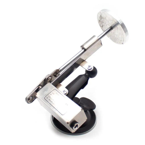 Beefy Mini Telescopic Linear Actuator with 60mm aluminum plate, 39mm stroke, 12V motor, stainless steel mechanism, suction cup side view