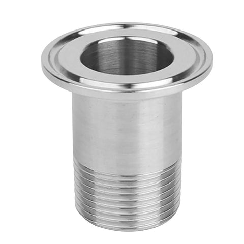 Stainless steel sanitary pipe adapter, 1 in NPT male to 1.5 in tri-clamp ferrule, 50.5 mm OD, pack of 2