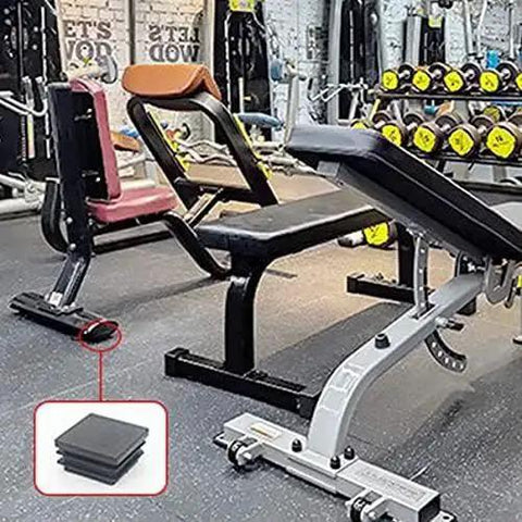 Gym benches with focus on 1 Inch Square Plastic Tubing End Caps For Square Tubing Posts 4 Pack Helical Wire Lined Tight Fit Outer Size 1 Inch Square Inner Diameter 0.75 To 0.9 Inches Easy Install inset.
