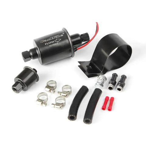 Universal Micro Inline Electric Fuel Pump 12V Low Pressure Five Sixteenths Inch Fittings Quiet Operation For Gasoline And Diesel Vehicles