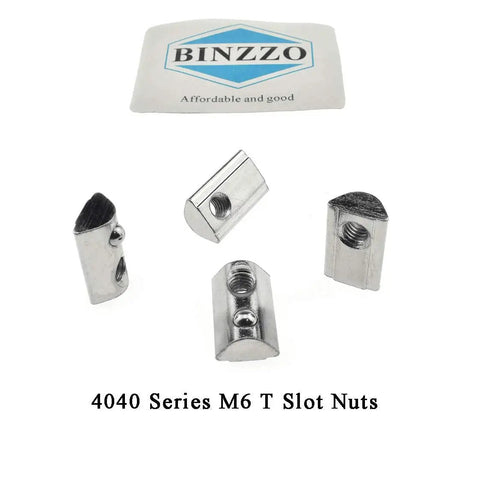 M6 T Slot Nuts For 4040 Aluminum Extrusion, Spring Ball Loaded Rollin Elastic Nuts, 8mm Slot, Carbon Steel, 15 Pack