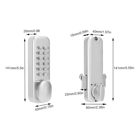Zinc Alloy Mechanical Password Lock For Sliding Doors Keyless Home Security Lock For Kitchen And Balcony Durable Mechanical Code Lock