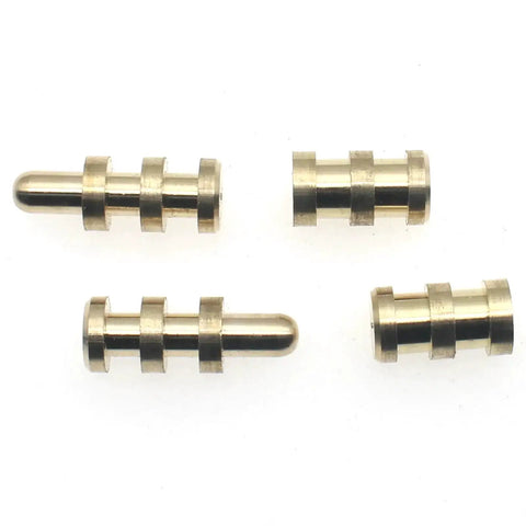 Brass Table Bolt Sleeve Connectors Set, 8 Pair Dowel Pin and Socket Alignment Pins for Tables, Cabinets and Chairs