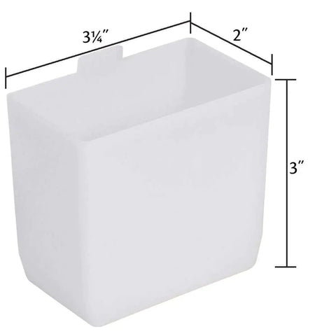 Durable Plastic Bin Cup Storage For Sorting Small Parts In Shelf Bins Two Inch By Three And One Quarter Inch By Three Inch White Case Of 48