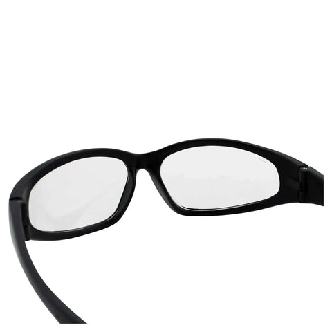 Hercules Safety Glasses With Shatterproof Lenses ANSI Z87, nylon frame, rubber ear pads, rear view
