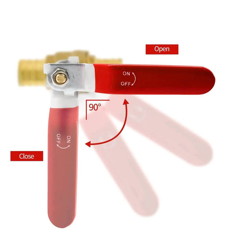 Ten Pack Brass PEX Ball Valves Three Quarter Inch Full Port Shut Off Quarter Turn Red And Blue For Hot Water Cold Water