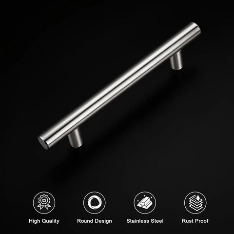 30 Pack 3-3/4 Inch Hole Center Cabinet Pulls Brushed Nickel Stainless Steel Kitchen Cabinet Handles 6 Inch Overall Length