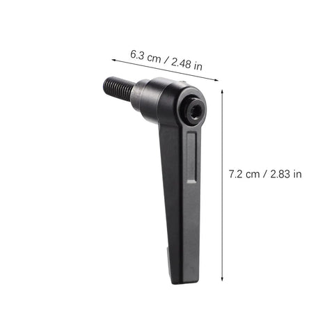 Side view of Three Piece Zinc Alloy Clamping Lever Thumb Ratchet For Trailer Jack Handle Ratcheting Wrench with size dimensions.