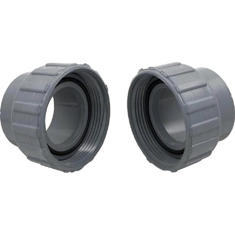 Raypak 006723F PVC connector union set, 2 in, gray plastic, two pieces