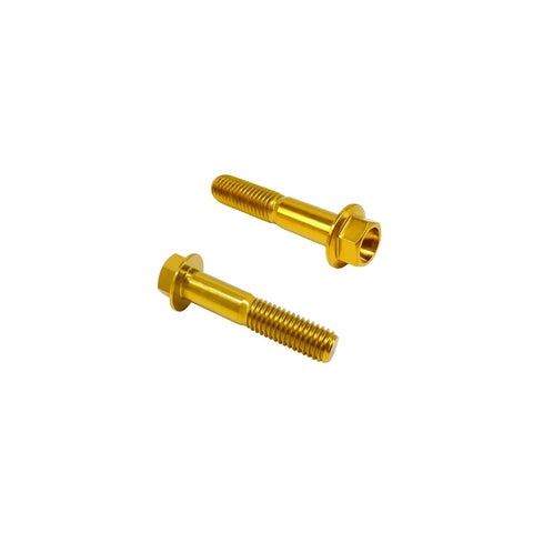 Titanium Flange Hex Head Bolts M6x1.0x65mm Ti Flanged Bolt Gold Finish 6AL4V Aerospace Grade 5 Titanium Screw displayed on white background