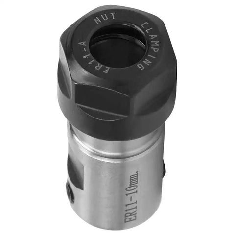 Pro Grade ER11 Collet Block With 10mm Axle Hole For Lathes And Milling Machines, spiral thread quick clamp, close-up view