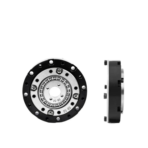 Front and side view of Strain Wave Gearbox 52mm Harmonic Drive Servo Reducer For Robot Actuators, 50 To 1 Gear Ratio
