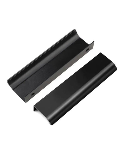 10 Pack Matte Black Aluminum Alloy Finger Pulls For Kitchen Cabinets And Dresser Drawers Edge Handles Concealed Mount