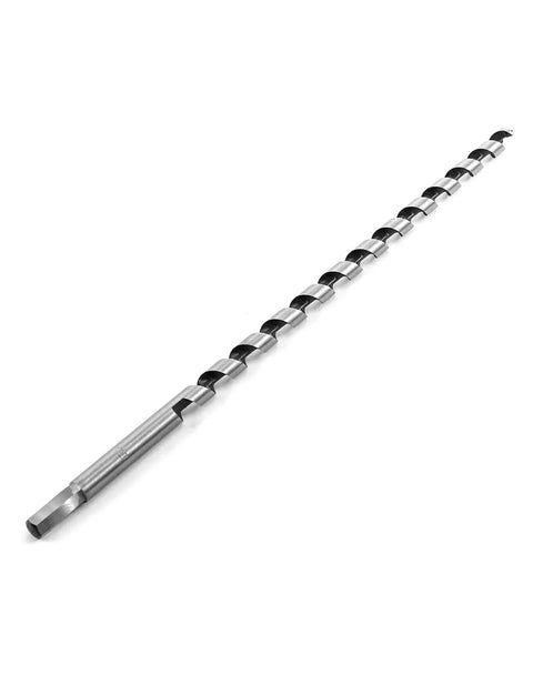 Heavy Duty Wood Auger Drill Bit For Fast Drilling With Self Feeding Coarse Screw Point One Half Inch Diameter Sixteen Inch Length Three Eighth Inch Hex Shank QWORK