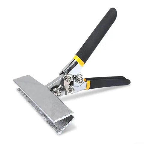 Sheet Metal Bending Pliers Hand Seamer Crimping Tool made from chrome vanadium steel with straight elbow handle, side view.