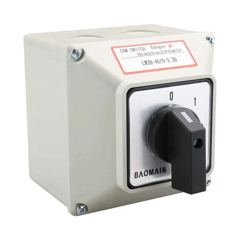 Rugged Rotary Cam Changeover Switch With Exterior Box 40A 12 Terminals 2 Pole Four Positions 0 1 2 3 Latching IP65 Waterproof AC 660V