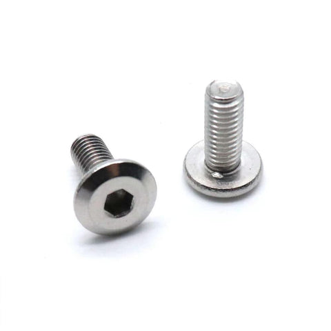 Front view of Stainless Steel M6x15mm Flat Head Hex Socket Cap Screws Countersunk Fasteners Pack Of 30, 304 Grade, Full Thread, Silver Finish