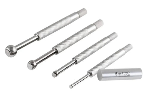 Small Hole Gauge Set Ball Type 4 Pc For Pro Grade Inside Diameter Checks In Inches And Millimeters 1/8 To 1/2 Inch Range