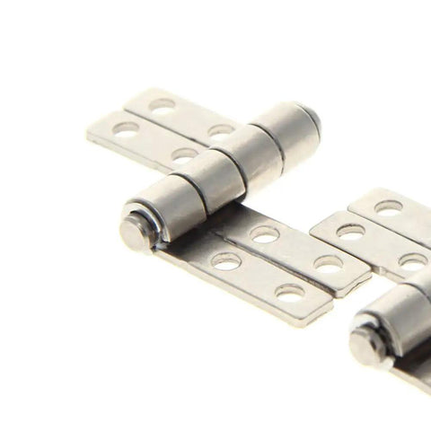 Left Hand Torque Friction Hinge 48.8mm Nickel Plated Iron Set 2pcs For Cabinets Silver Tone 16 Mounting Holes And 3.3mm Hole Size Durable Cabinet Door Hardware By Heyiarbeit