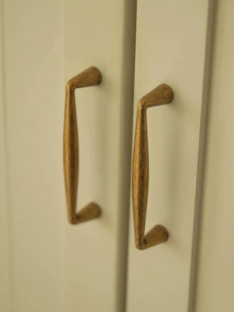 Antique Brass Zinc Alloy Cabinet Pulls With Three And Three Quarter Inch Hole Centers on kitchen cupboards