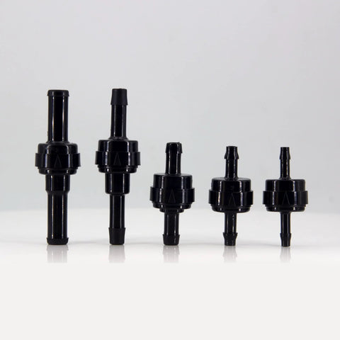 BBTUS PA66 automotive spring check valves, black nylon, five sizes shown, Amazon brand