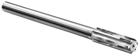 0.741 Inch Diameter Carbide Tipped Chucking Reamer With 9.5 Inch Overall Length Five Eighths Inch Shank Six Flutes Two And A Half Inch Flute Length Made In The USA For Precise Metalworking And Milling Applications