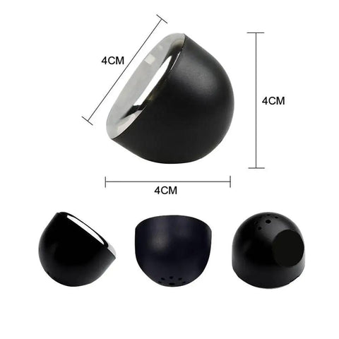 Compact Car Dashboard Thermometer with Night Glow Clip for Air Vent, 4x4x4 cm size, black round design