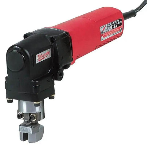 Heavy Duty Nibbler For 10 Gauge Steel And 12 Gauge Stainless, 8 Cutting Positions, 1.65 Inch Starter Hole, red and black tool