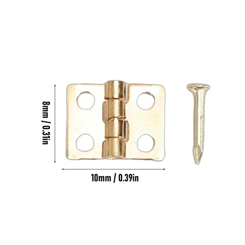 Brass Mini Hinge Set With 200 Pieces And 800 Screws For Jewelry Boxes, Dollhouses, Small Cabinets And Drawers, Durable Brass Construction