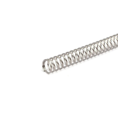 Compression spring, 304 stainless steel, 6 mm OD, 0.6 mm wire, 305 mm free length, silver