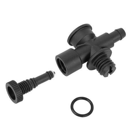 DEX2400S filter air gauge relief valve assembly for Hayward pool filter, black plastic with O-ring.