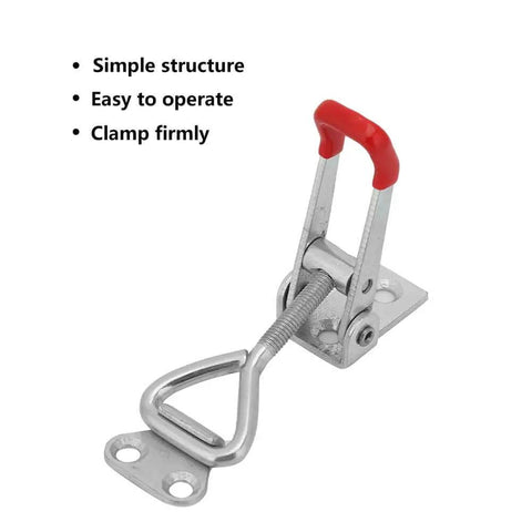 Two-Piece Quick Release Toggle Clamp Set 12130 Vertical Hold-Down Clamps, 500 Lbs Holding Capacity, adjustable red handle