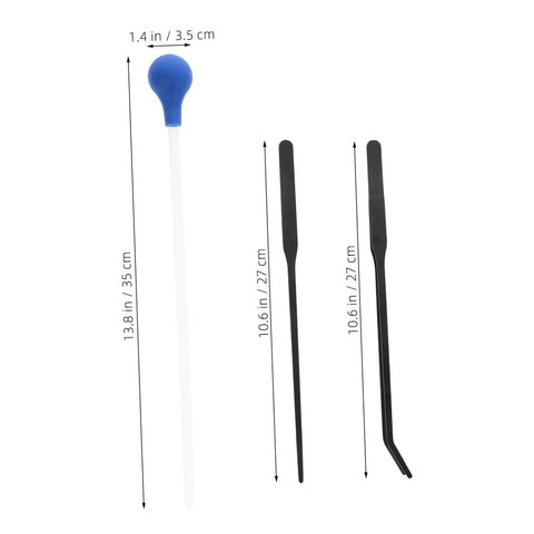 Long Handle Stainless Steel Feeder Tweezers For Deep Water Feeding And Aquarium Plant Care, Pro Grade Pipette Dropper Tool Set