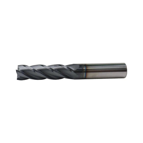 Carbide Long End Mill For Steels 9/16 Inch Shank And 2 Inch Length Of Cut, 4 Flute AlTiN Coated Square End Mill With 30 Degree Helix CNC Router Bit Zorqon